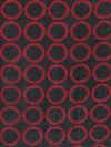 Black/Crimson 100% Silk Circle Print Chiffon 43W