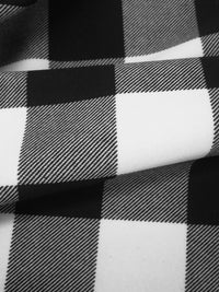 SOLD AS IS ONLY - Black/White Nylon/Lycra Plaid Print Swim/Activewear Knit - NY Designer - 59W