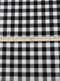 SOLD AS IS ONLY - Black/White Nylon/Lycra Plaid Print Swim/Activewear Knit - NY Designer - 59W