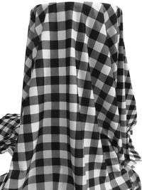 SOLD AS IS ONLY - Black/White Nylon/Lycra Plaid Print Swim/Activewear Knit - NY Designer - 59W
