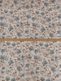 Desert Tan/Lagoon Blue/Chocolate/Multi 100% Polyester Floral Print Georgette 60W