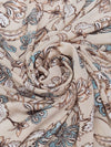 Desert Tan/Lagoon Blue/Chocolate/Multi 100% Polyester Floral Print Georgette 60W