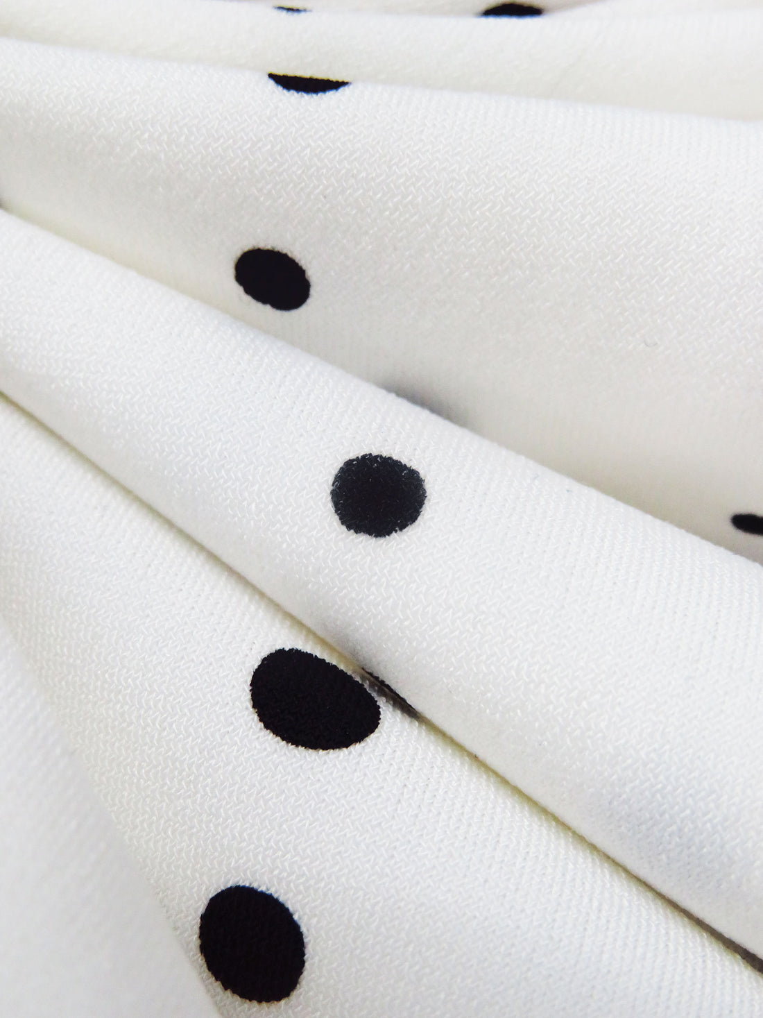 Alabaster/Black Polyester/Lycra Falling Dot Print ITY Knit - NY Designer - 54W