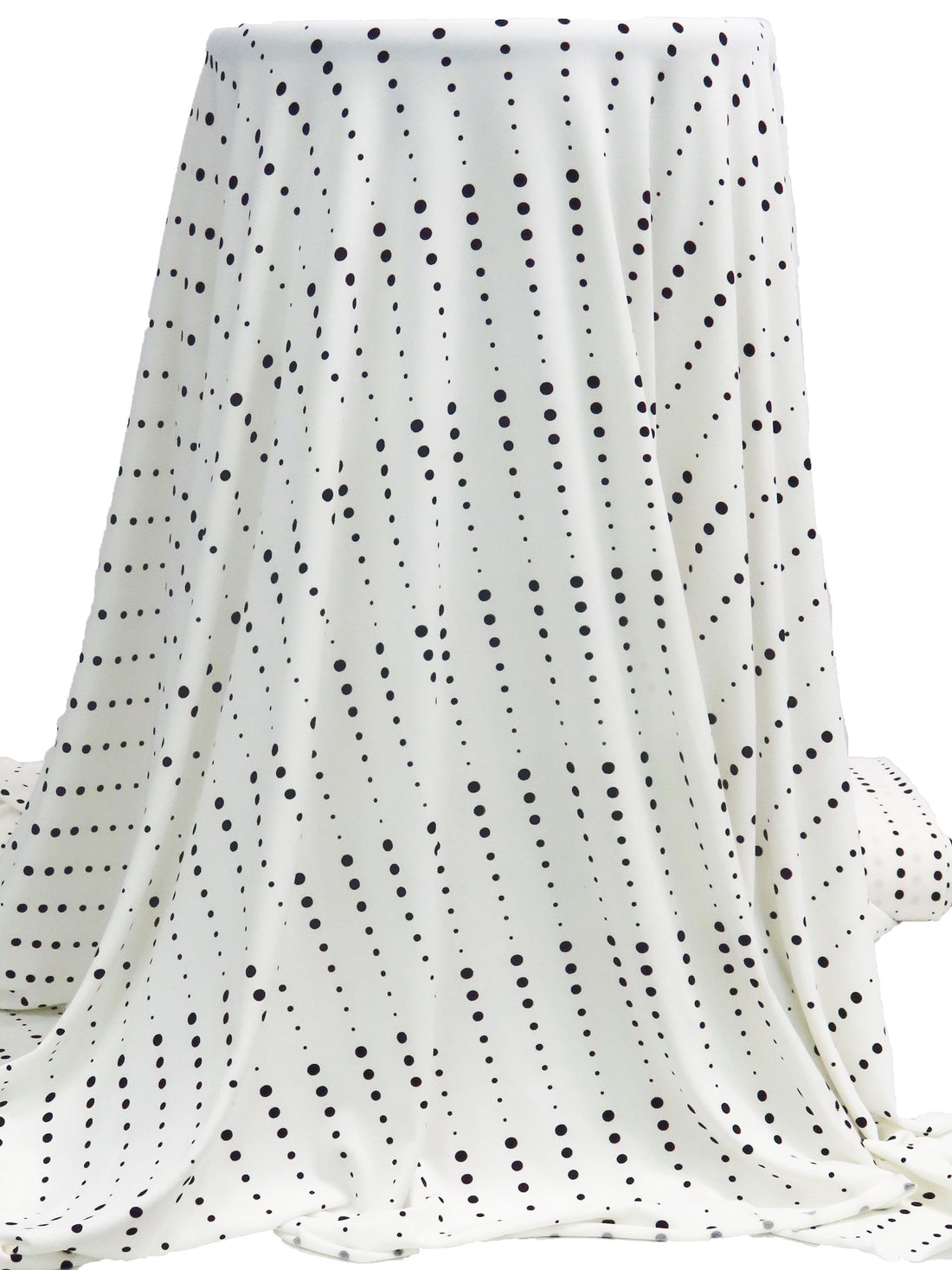 Alabaster/Black Polyester/Lycra Falling Dot Print ITY Knit - NY Designer - 54W
