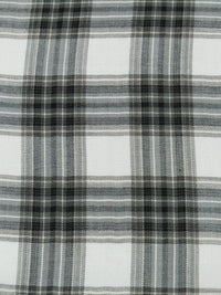 Anchor Gray/Ghost White/Black/Eggshell 100% Rayon Plaid Challis 58W