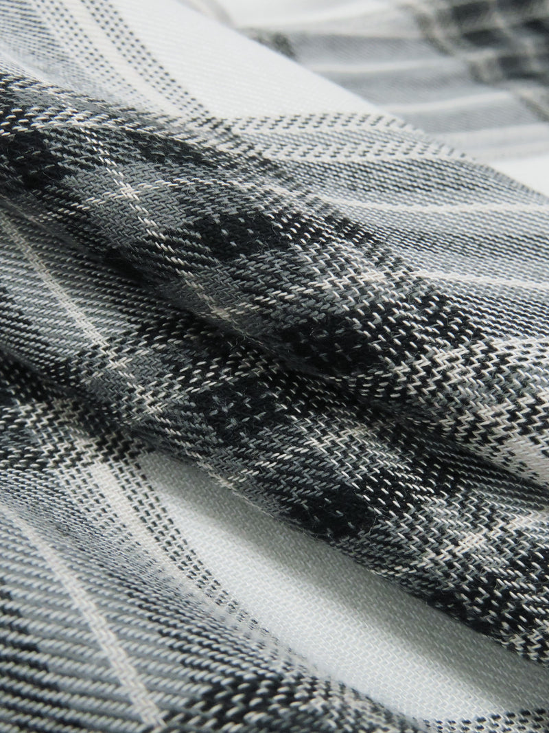 Anchor Gray/Ghost White/Black/Eggshell 100% Rayon Plaid Challis 58W