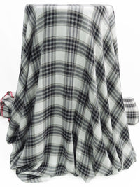 Anchor Gray/Ghost White/Black/Eggshell 100% Rayon Plaid Challis 58W