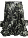 Dried Thyme Gray/Black/White 100% Polyester Abstract Grunge Print Crinkle Chiffon 58W