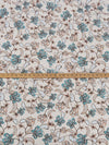 Vanilla/Lagoon Blue/Chocolate/Multi Polyester/Lycra Floral Print Stretch Crepe de Chine 58W