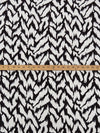 Black/Off-White Polyester/Lycra Abstract Grunge Ikat Print Stretch Crepe de Chine 58W