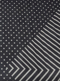 Black/Off-White 100% Silk Geometric Multi Print Chiffon 43W