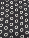 Black/Off-White 100% Silk Circle Print Chiffon 44W