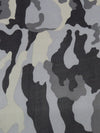 Pale Shale Gray/Black/Smoke Gray/Iron 100% Silk Camouflage Print Chiffon 44W