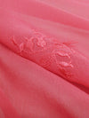 Brink Pink 100% Silk Embroidered Floral Bunches Design Chiffon 43W