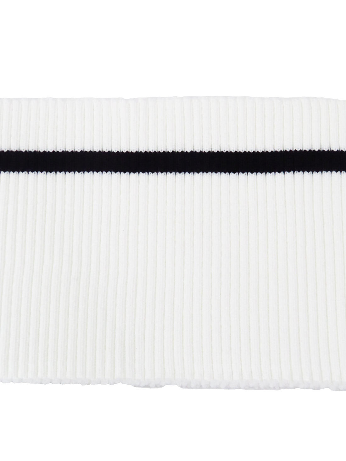 SOLD BY THE PIECE ONLY - Off-White/Black Horizontal Stripe Waistband Ribbing Strip