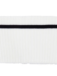 SOLD BY THE PIECE ONLY - Off-White/Black Horizontal Stripe Waistband Ribbing Strip