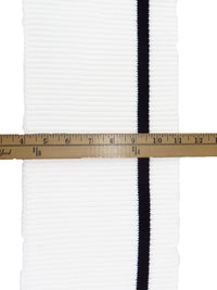 SOLD BY THE PIECE ONLY - Off-White/Black Horizontal Stripe Waistband Ribbing Strip