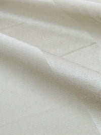 Oyster/Stoney Beige 100% Silk Ornate Vertical Satin Stripe Design Jacquard 43W