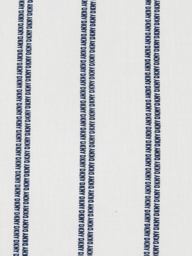 White/Dark Navy 100% Rayon Vertical DKNY Stripe Print Voile - NY Designer - 50W