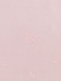 Baby Pink 100% Silk Embroidered Floral Bunches Design Chiffon 42W