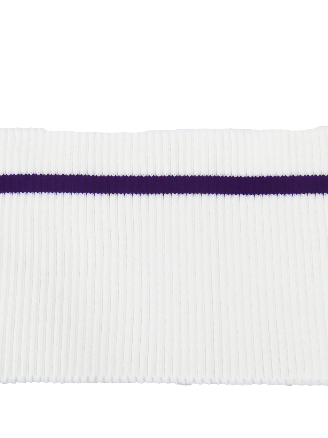 SOLD BY THE PIECE ONLY - Off-White/Dark Purple Horizontal Stripe Waistband Ribbing Strip