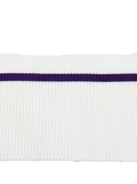 SOLD BY THE PIECE ONLY - Off-White/Dark Purple Horizontal Stripe Waistband Ribbing Strip