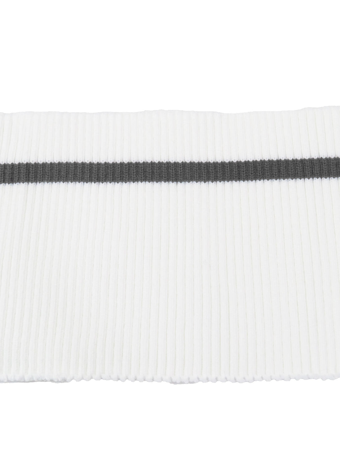 SOLD BY THE PIECE ONLY - Off-White/Gray Horizontal Stripe Waistband Ribbing Strip