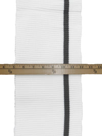 SOLD BY THE PIECE ONLY - Off-White/Gray Horizontal Stripe Waistband Ribbing Strip