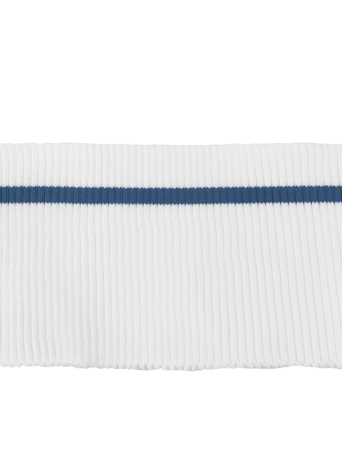 SOLD BY THE PIECE ONLY - Off-White/Colonial Blue Horizontal Stripe Waistband Ribbing Strip