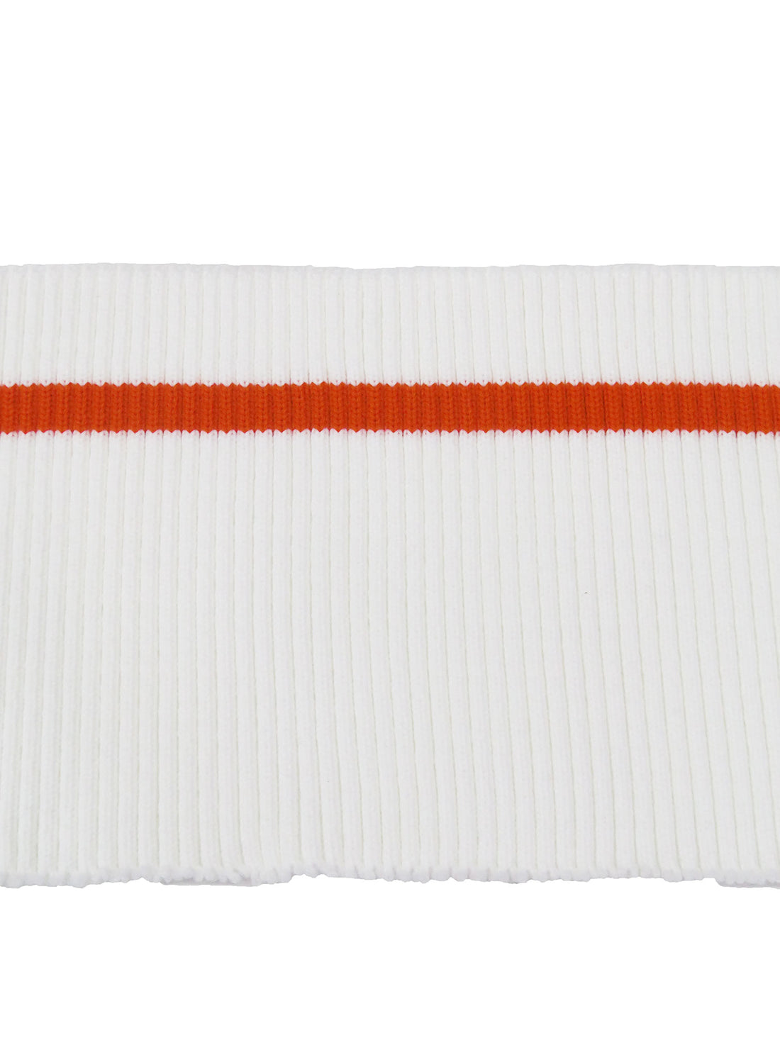 SOLD BY THE PIECE ONLY - Off-White/Dark Orange Horizontal Stripe Waistband Ribbing Strip