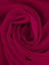 Dark Magenta Pink 100% Silk Chiffon 42W