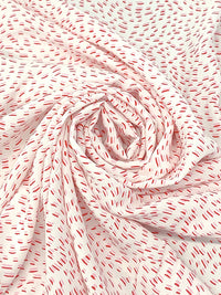 Alabaster/Persian Red/Orchid Pink 100% Polyester Swirled Dashes Print Crepe Blouse Weight Woven 58W