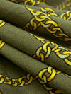 Aged Mustard Green/Goldenrod/Black/Multi Polyester/Lycra Chain Grid Print ITY Knit - NY Designer - 56W