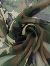 Hunter Green/Coffee Brown/Desert Tan/Black 100% Silk Camouflage Print Chiffon 43W