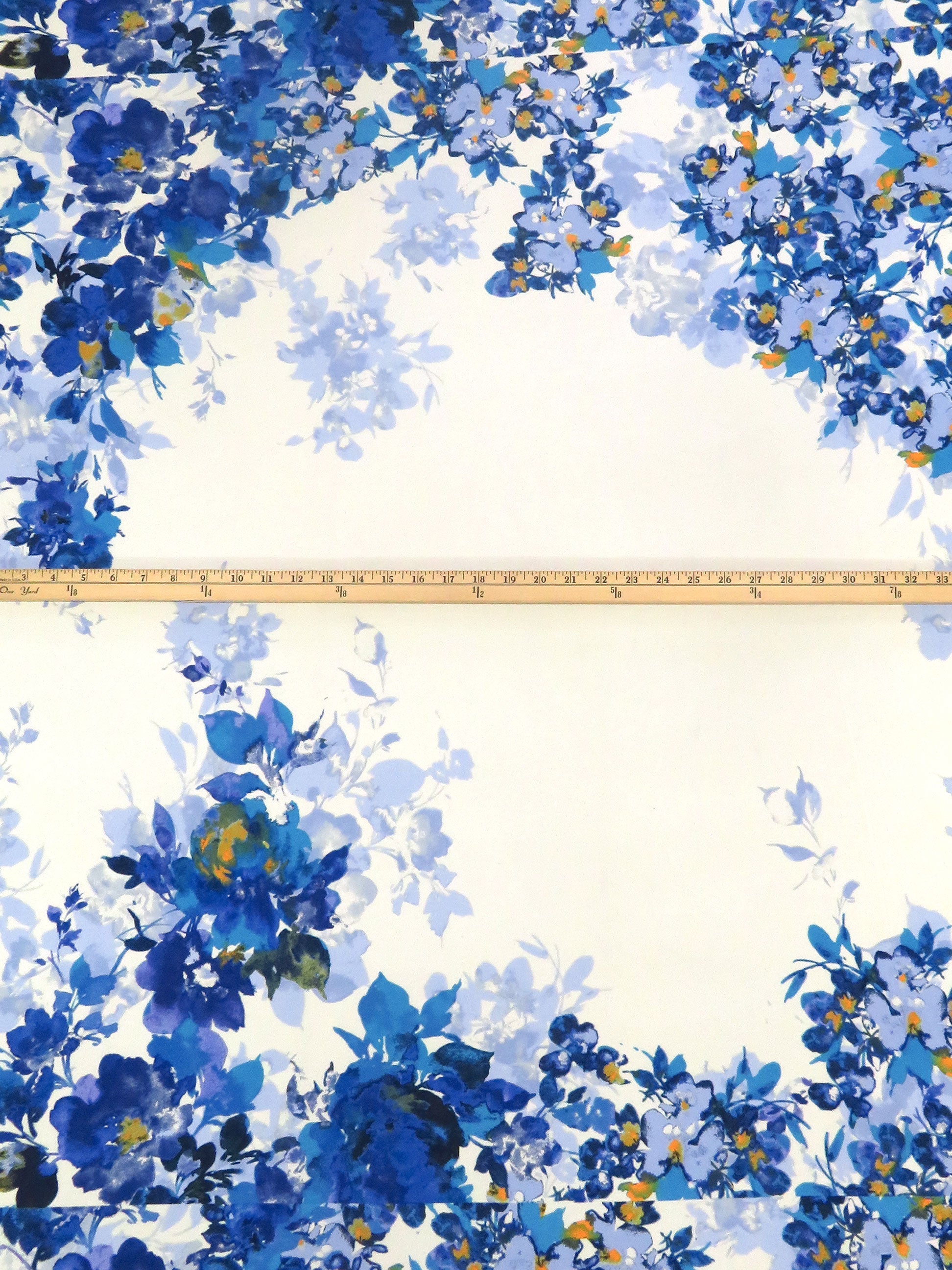 SOLD BY THE PANEL ONLY - Off-White/Dark Cornflower/Beau Blue