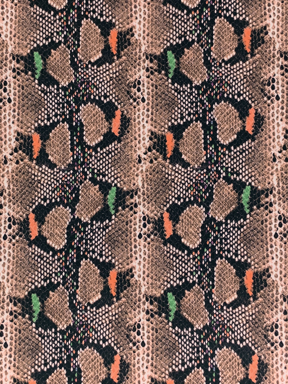Royal Brown/Dark Salmon/Black/Multi Nylon/Lycra Snakeskin Print Swim/Activewear Knit - NY Designer - 61W