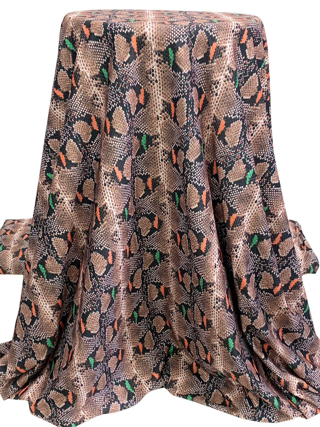 Royal Brown/Dark Salmon/Black/Multi Nylon/Lycra Snakeskin Print Swim/Activewear Knit - NY Designer - 61W