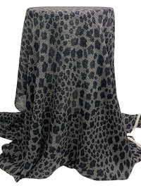 Dark Slate/Black/Ash Gray 100% Silk Animal Print Double Georgette 45W