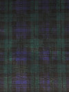 Lapis Blue/Mountain Pine/Black 100% Silk Plaid Print Chiffon 43W