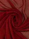 Crimson 100% Silk Crinkle Chiffon 43W