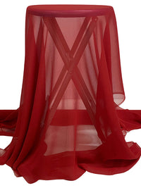 Crimson 100% Silk Crinkle Chiffon 43W