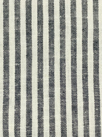 Muted Black/Off-White Linen/Cotton Vertical Stripe Midweight Woven - Ralph Lauren - 56W