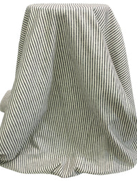 Muted Black/Off-White Linen/Cotton Vertical Stripe Midweight Woven - Ralph Lauren - 56W