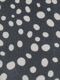 Black/White 100% Silk Scattered Dot Print Chiffon 44W