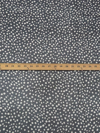 Black/White 100% Silk Scattered Dot Print Chiffon 44W