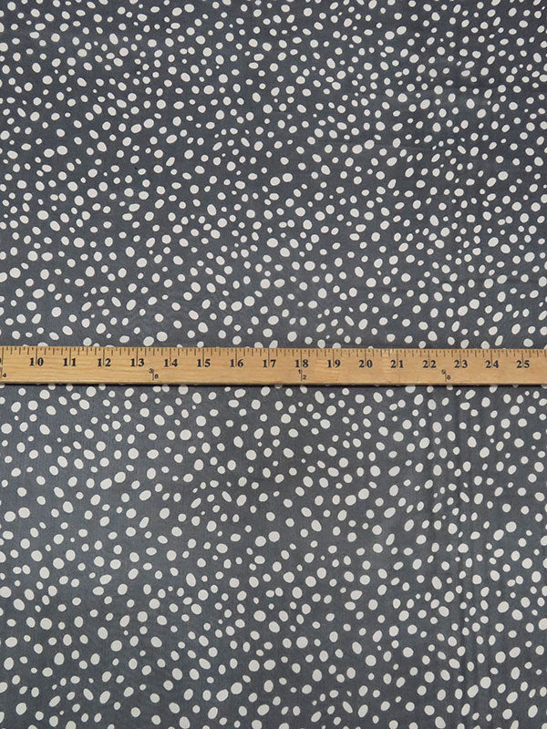 Black/White 100% Silk Scattered Dot Print Chiffon 44W