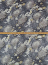 Slate Gray/Dried Sage Brown/Ghost White/Multi 100% Silk Marbled Floral Print Chiffon 44W