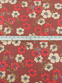 Redwood/Tart Orange/Burlywood/Multi Polyester/Lycra Floral Print Double Brushed Knit 56W