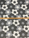 Black/Gray/White 100% Silk Floral Print Chiffon 51W