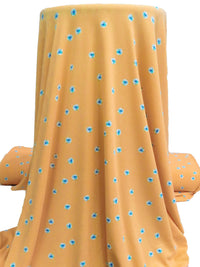 Apricot/White/Hawaii Blue/Multi Polyester/Lycra Small Floral Print Crepe ITY Knit 59W
